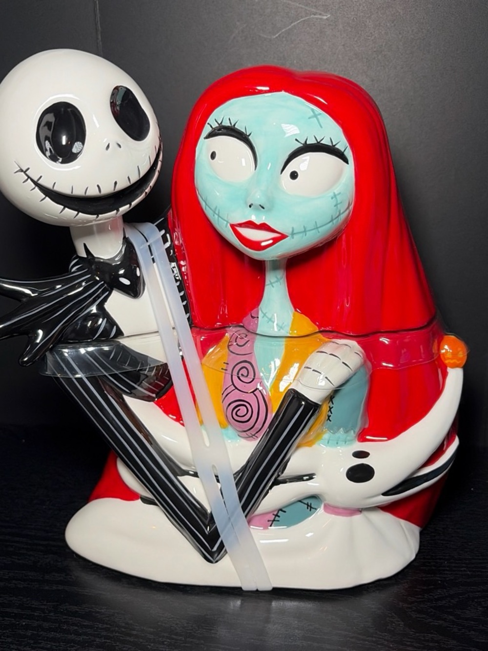 Nightmare Before Christmas Jack Skellington & Sally Cookie Jar